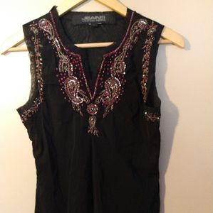 Beaded Tank. Size Small. Transparent.